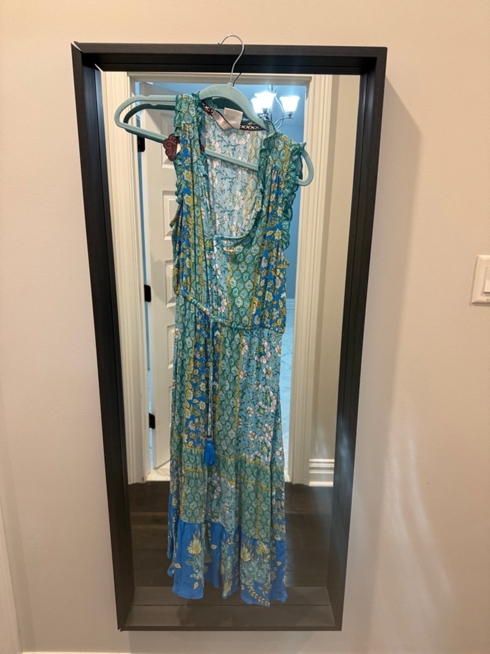 Boho Floral Maxi Dress in Teal & Blue 
Knox Rose small